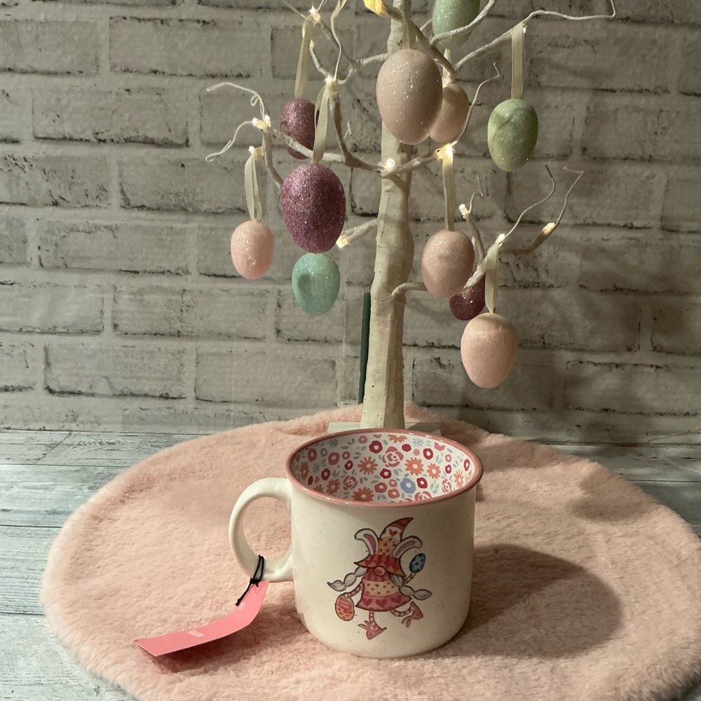 Carrot Patch Cottage Pink Easter Gnome Mug